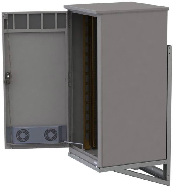 Single door cabinet, 650w x 650d x 1430h, 19", 28 Ru, Wall mount - Image 4