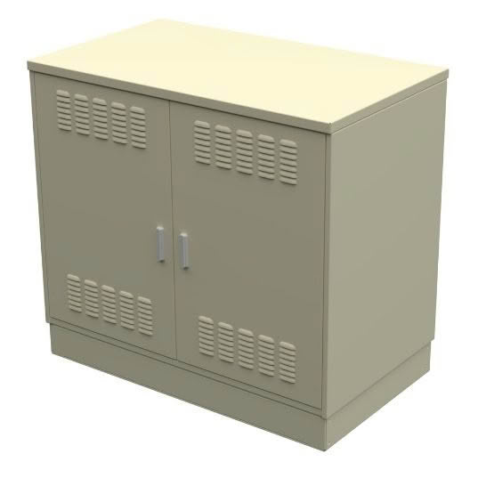 Double Bay Roadside Cabinet, 1500W x 860D x 1350H - Cable Ways